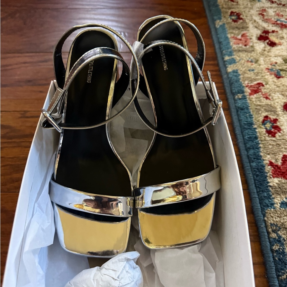 Silver Strappy Sandals